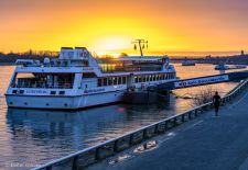 Mainz - Sonnenaufgang an der Rheinpromenade