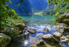 Oberbayerische Alpen - Obersee mit Fischunkelalm in der Ferne