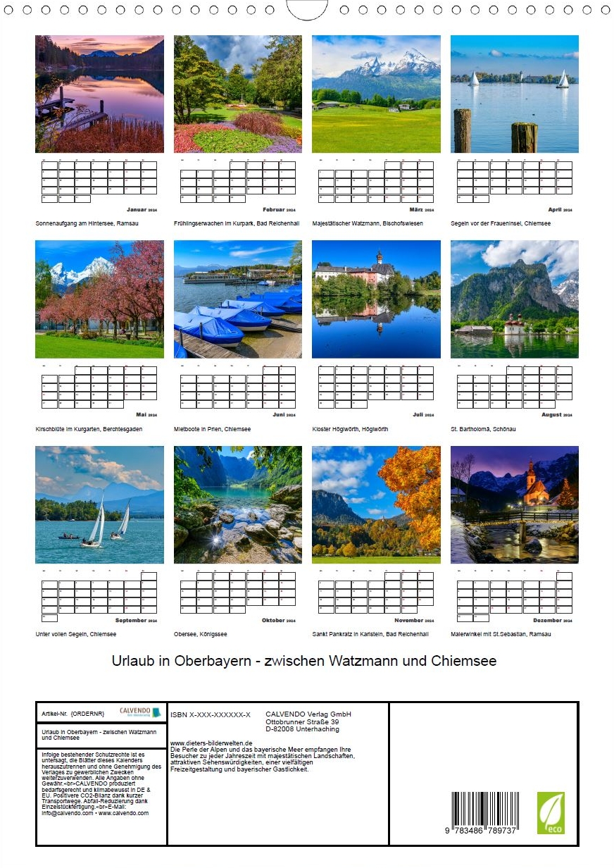 Grüß Gott am Königssee - Rückseite Kalender
