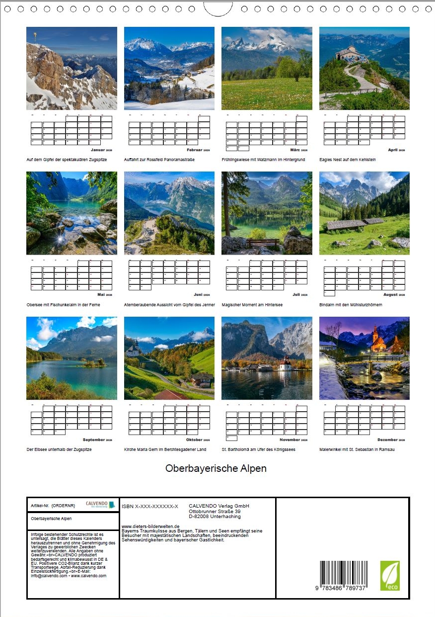 Grüß Gott am Königssee - Rückseite Kalender