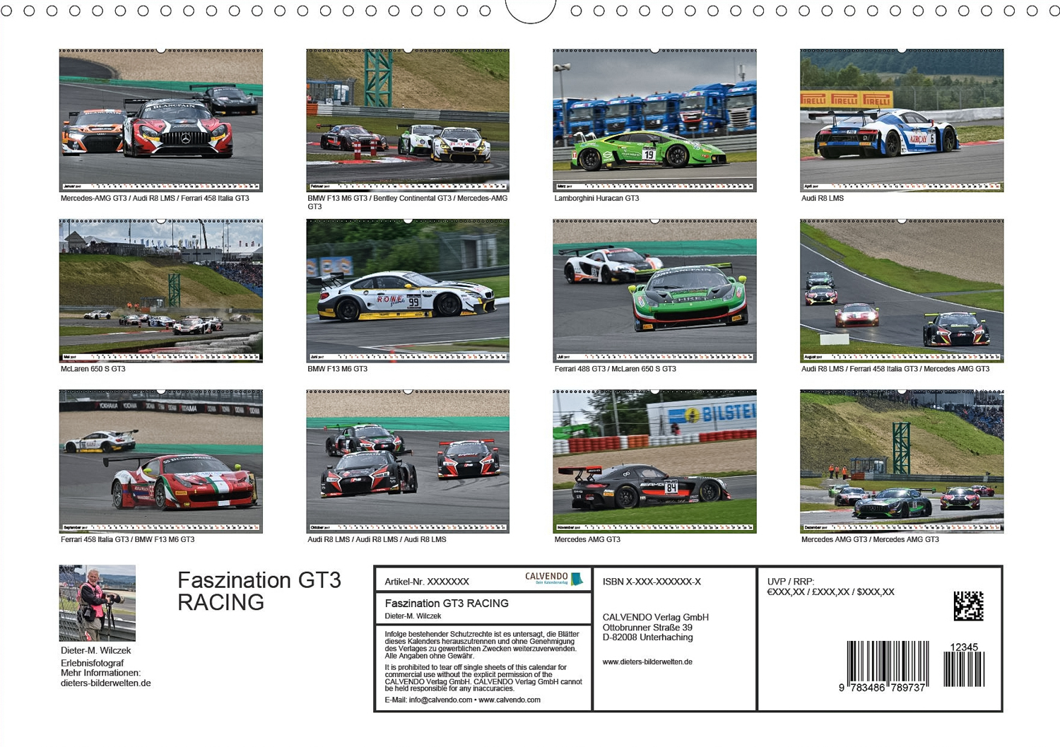 Faszination GT3 Racing - Rückseite Kalender