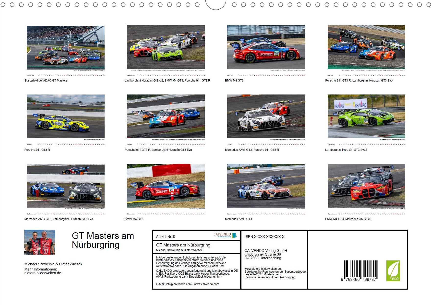 Faszination GT3 Racing - Rückseite Kalender