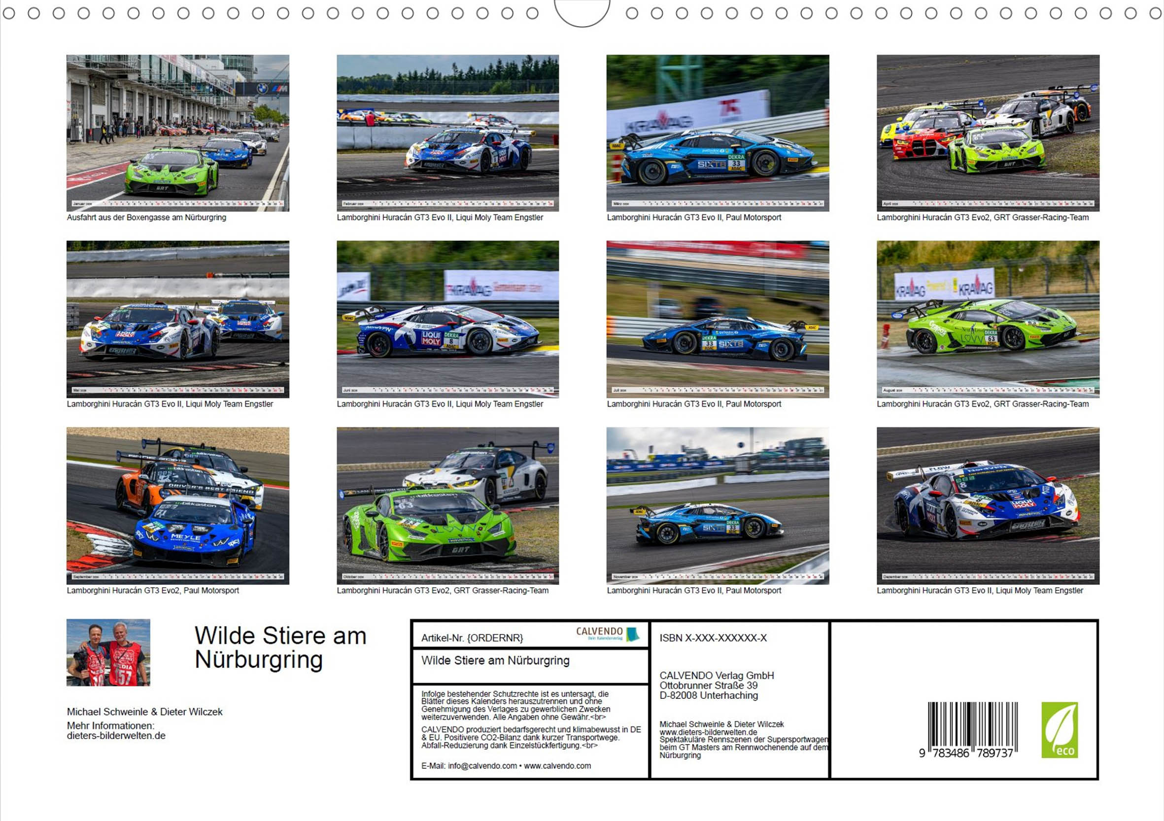 Faszination GT3 Racing - Rückseite Kalender