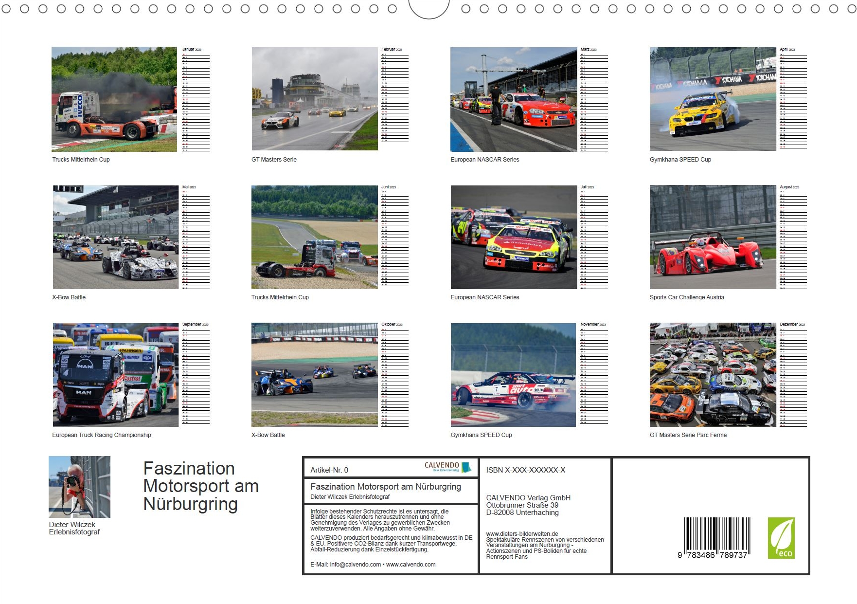 Motorsport am Nürburgring - Rückseite Kalender