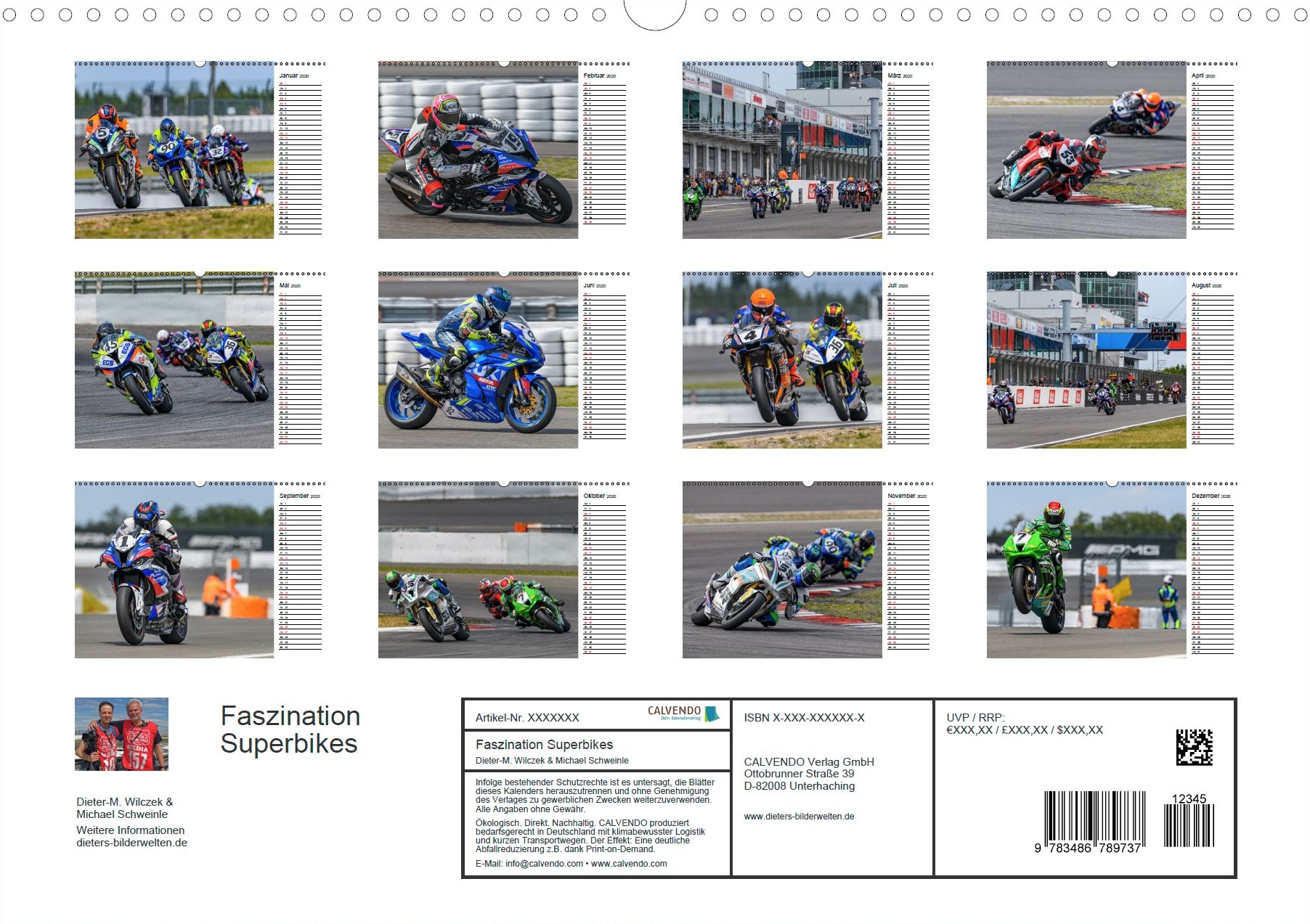 Superbikes am Nürburgring - Rückseite Kalender