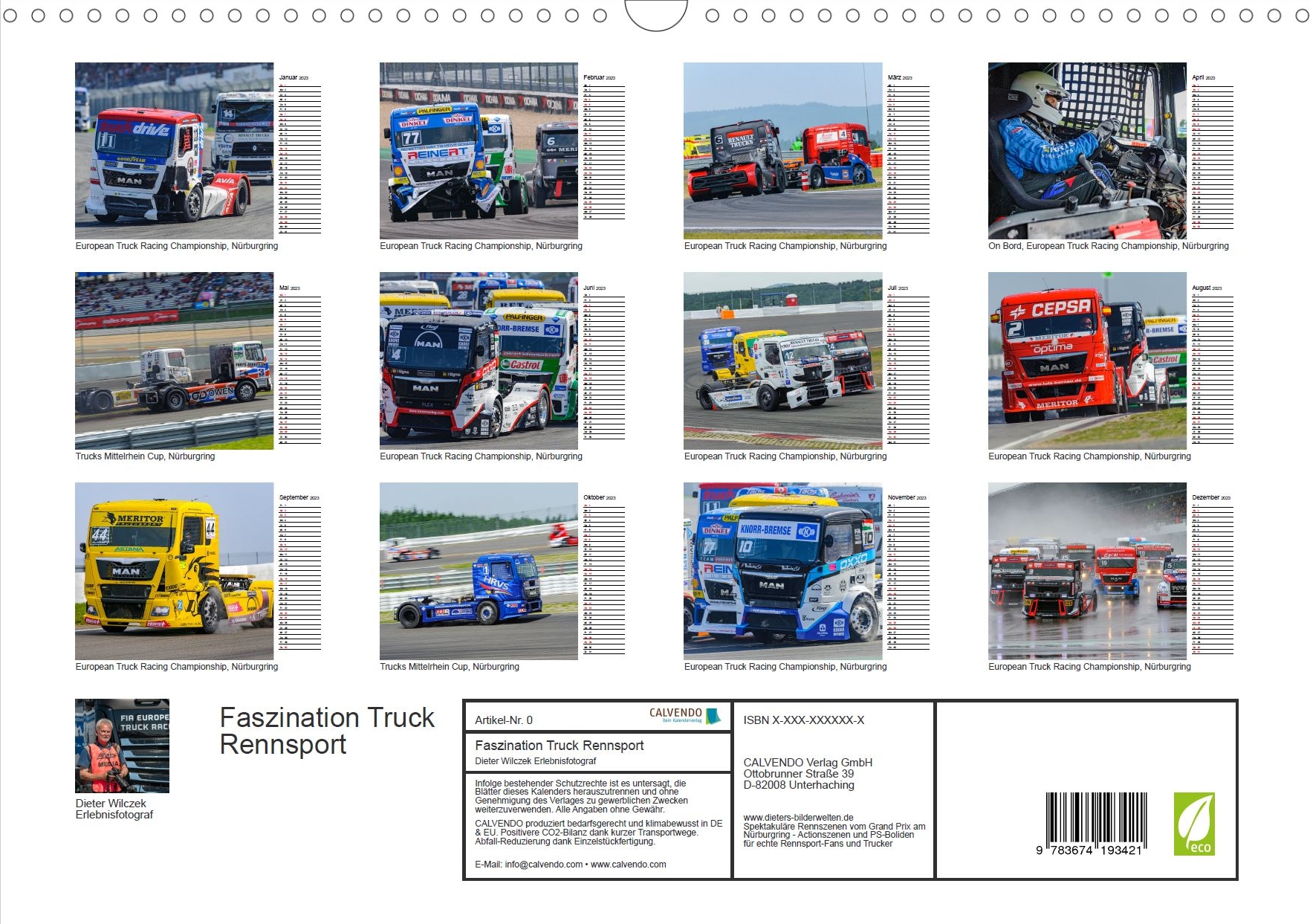 Faszination Truck Racing - Rückseite Kalender